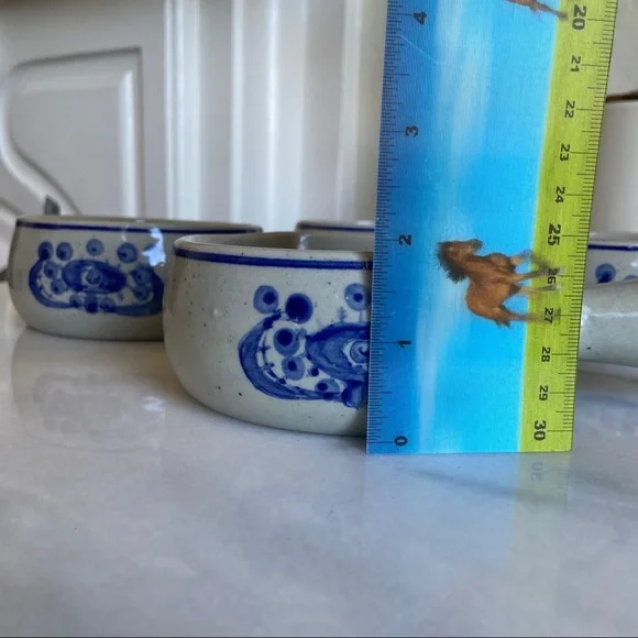 VINTAGE • 50s Ceramic Crocks Set of 4 Retro Kitchen European Midcentury Pottery - Picture 7 of 12